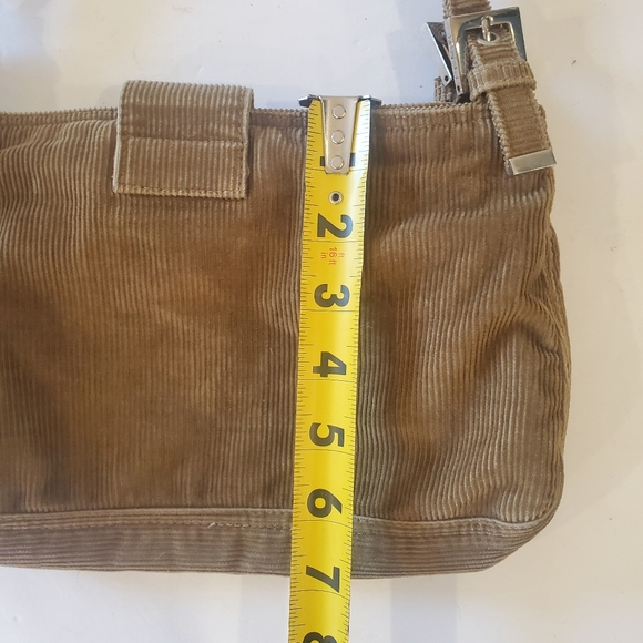 FENDI Baguette Corduroy Authentic Shoulder Bag Purse Clean Vintage Tan Brown - Picture 10 of 13